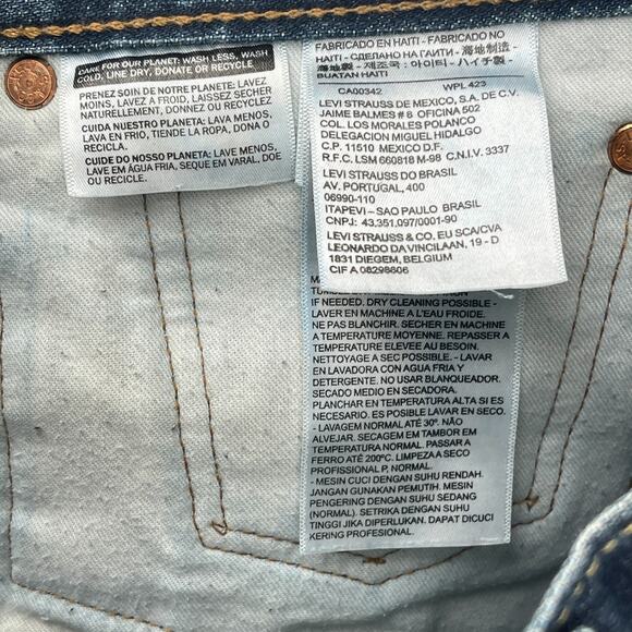 LEVIS Jeans Mens 32x32 501 Slim Fit Straight Leg Denim Wash Cotton Blue - Picture 9 of 14